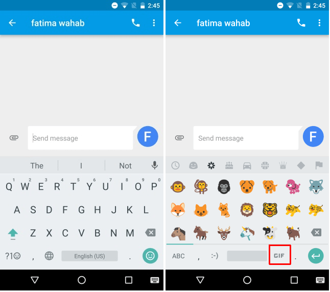 The find and send GIFs from the keyboard on Android 7 - TipsMake.com