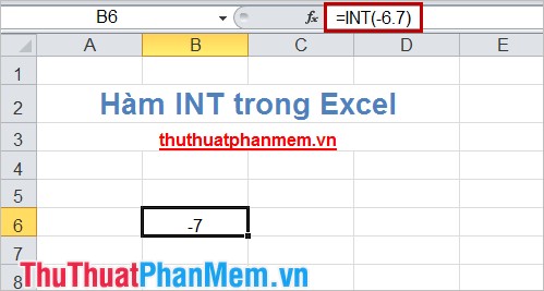 The INT (Function rounds a number down to the nearest integer of a number) in Excel Picture 3