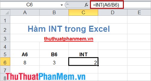 The INT (Function rounds a number down to the nearest integer of a number) in Excel Picture 4