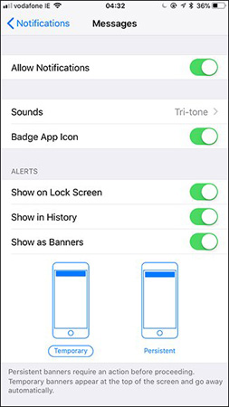 The iPhone compartment informs several times when there is a new SMS Picture 1