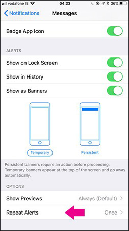 The iPhone compartment informs several times when there is a new SMS Picture 2