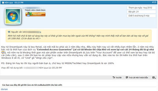 The 'Key' for Windows 8 license is for sale for 100,000 VND Picture 3