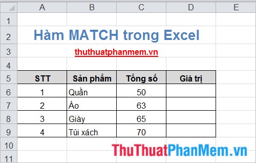 The Match function (the function searches for a specified value in an array or cell range) in Excel Picture 2
