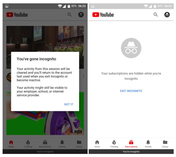 The mobile YouTube application is about to be incognito Picture 2
