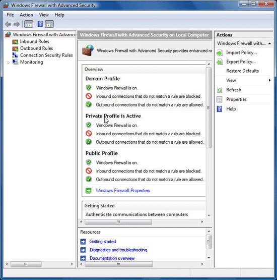 The new Vista firewall is not sure of the output security Picture 2