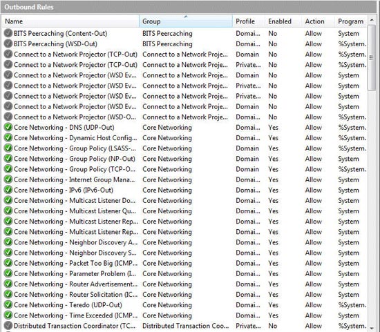 The new Vista firewall is not sure of the output security Picture 3