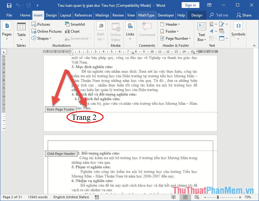 The numbering of pages in Word follows a symmetric parity pattern ...