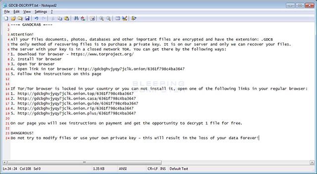 The official GandCrab 5.2 decoder was released, ending a bad nightmare called GandCrab Ransomeware Picture 2