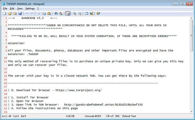 The official GandCrab 5.2 decoder was released, ending a bad nightmare called GandCrab Ransomeware Picture 3