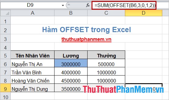 The OFFSET function returns a reference in Excel Picture 3