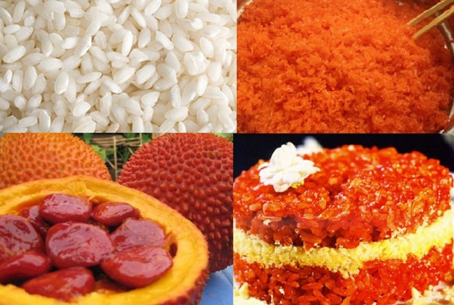The secret of cooking red sticky rice with gac fruit for Tet is a lot of luck Picture 1