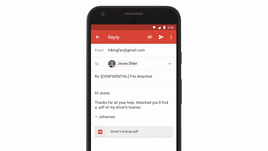 The self-canceling email feature (Confidential Mode) has been officially updated for Gmail on Android Picture 1