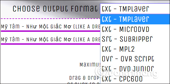 The site converts the subtitle file format for free Picture 6