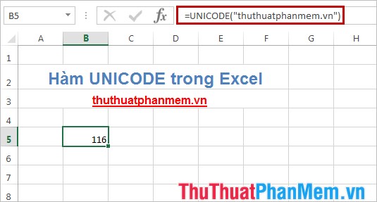The UNICHAR () and UNICODE () functions in Excel Picture 4