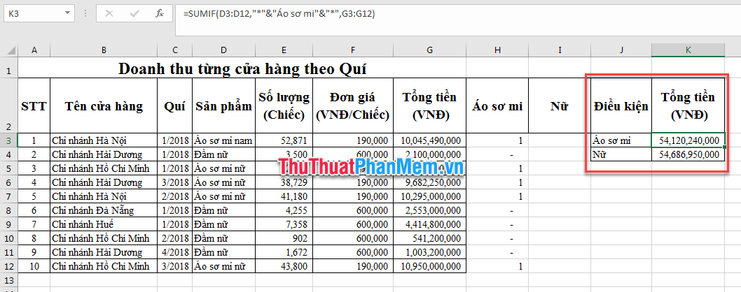 The way to sum the same codes in Excel Picture 8
