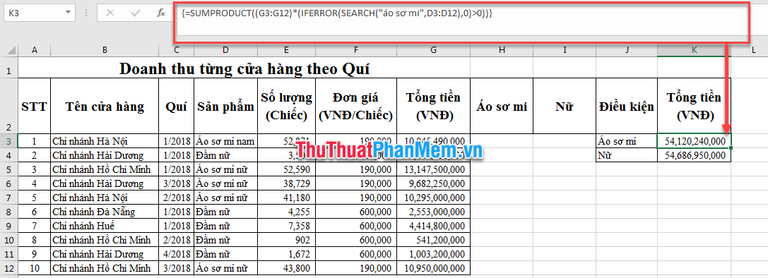 The way to sum the same codes in Excel Picture 9