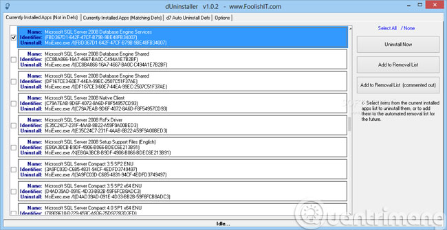 The wizard supports installation, removing many software at the same time in Windows Picture 6