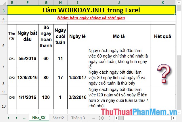 The WORKDAY.INTL function - The function returns a date before or after the date starting with a custom weekend in Excel Picture 2