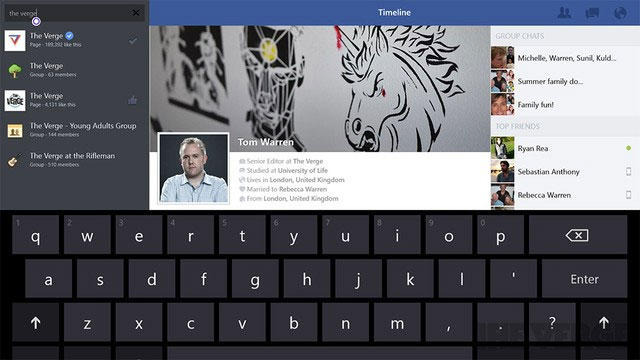 There is an official Facebook application for Windows 8.1 Picture 4
