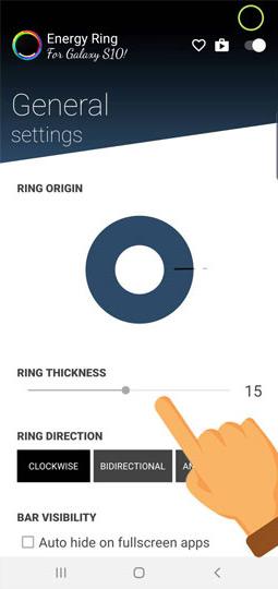 This application helps you turn the hole-punching camera on Galaxy Note 10 into a beautiful% battery indicator Picture 2