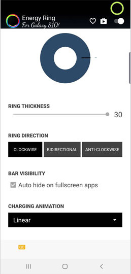 This application helps you turn the hole-punching camera on Galaxy Note 10 into a beautiful% battery indicator Picture 3
