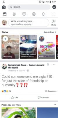 This is the all-new white interface of the Facebook application on Android, being tested Picture 1