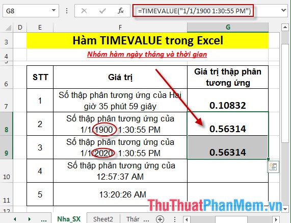 TIMEVALUE function - The function returns the decimal number of time expressed as a text string in Excel Picture 6