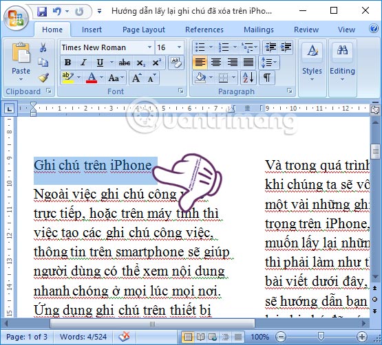 Tips for handling columns in Microsoft Word Picture 7