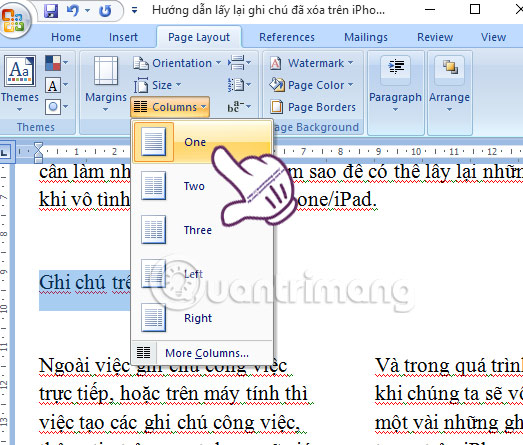 Tips for handling columns in Microsoft Word Picture 8