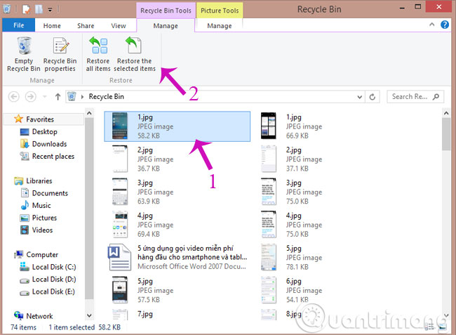 Tips for using Recycle Bin more effectively Picture 3