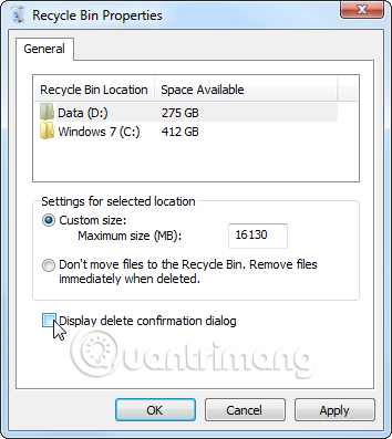 Tips for using Recycle Bin more effectively Picture 6