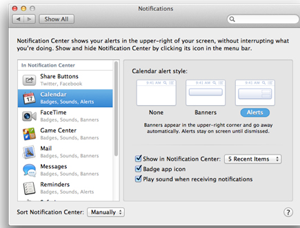 Tips for using the Notification Center on OS X Mountain Lion Picture 4