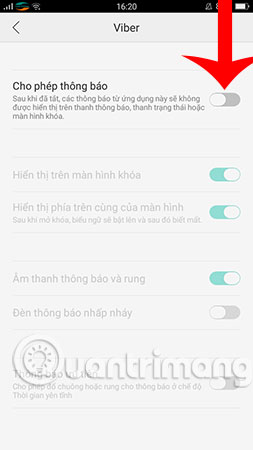To turn off the brightness of the phone screen when there is a Viber message Picture 8