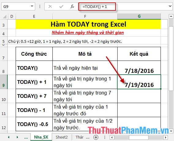 TODAY function - The function returns the current date value in the format in Excel Picture 6