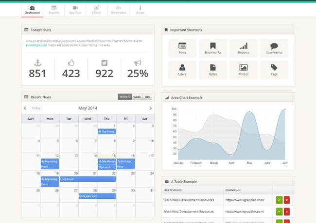 Top 20 free Bootstrap template templates for Admin Dashboard Picture 15