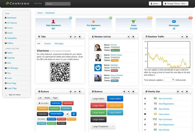 Top 20 free Bootstrap template templates for Admin Dashboard Picture 17