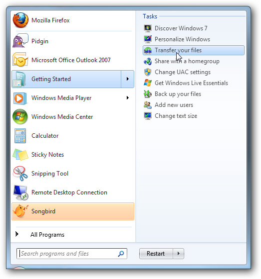 Transfer 'home' from XP to Windows 7 with Easy Transfer and USB Picture 1