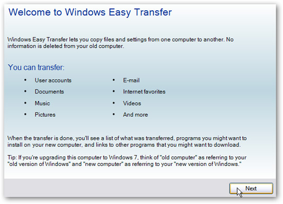 Transfer 'home' from XP to Windows 7 with Easy Transfer and USB Picture 10