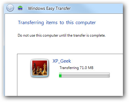 Transfer 'home' from XP to Windows 7 with Easy Transfer and USB Picture 19
