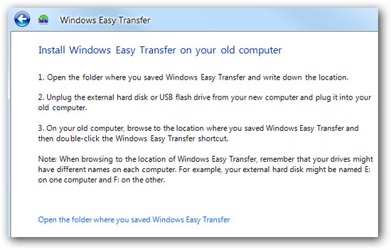 Transfer 'home' from XP to Windows 7 with Easy Transfer and USB Picture 7