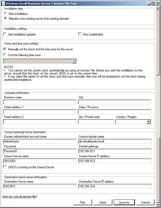 Transfer system from Windows Small Business Server 2003 to SBS 2011 Picture 12