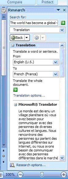Translate text into other languages ​​in Microsoft Word 2007 Picture 5