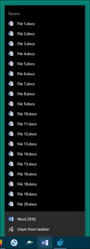 Trick to increase the number of items displayed in Jump List on Windows 10 Picture 5