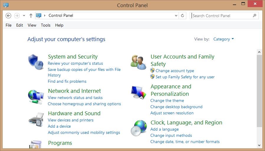 mail missing from control panel windows 7