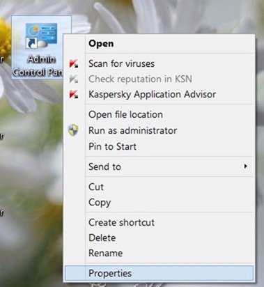 Trick to run Control Panel under Admin on Windows Picture 6