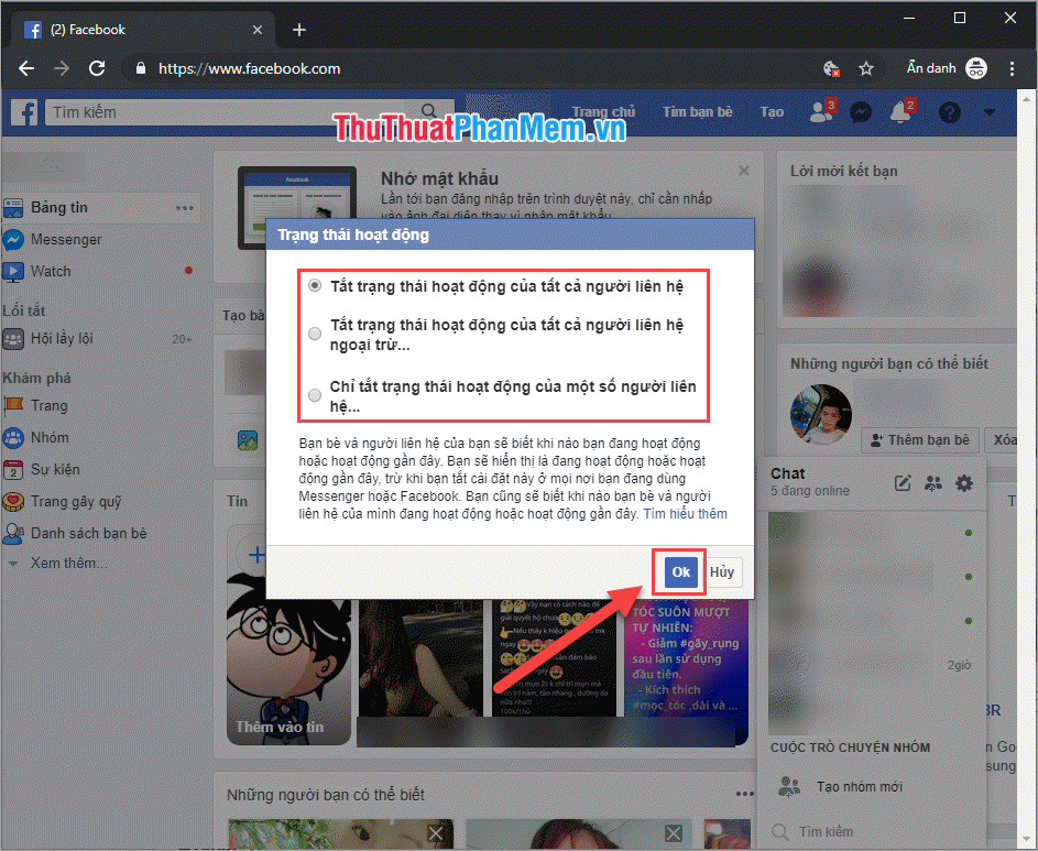 Turn off Facebook Messenger chat, how to hide Facebook nick when online on the web, phone Picture 4