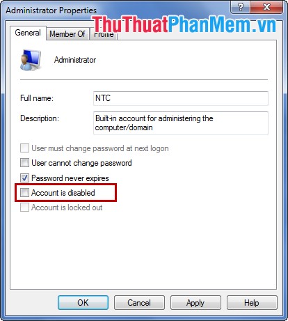 Turn off the Administrator account in Windows 7 Picture 11