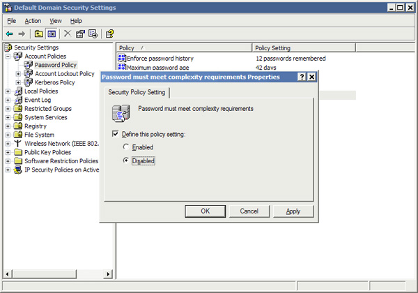 Turn off the domain password request feature in Windows Server 2003 Picture 4