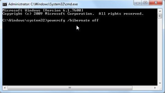 Turn off, turn on Hibernate mode in Windows 7 Picture 7