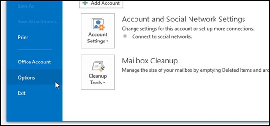 Turn on file attachment prompts when sending mail in Outlook 2013 Picture 2